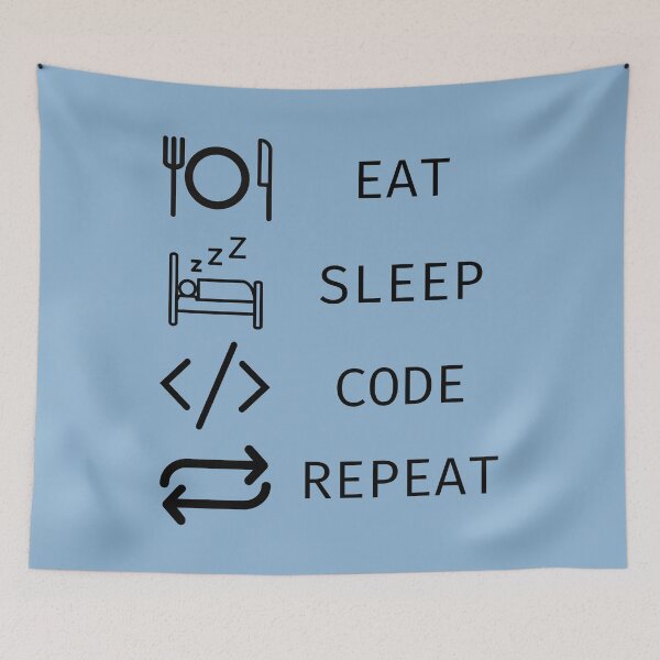 Item preview, Eat Sleep Code Repeat designed and sold by vibrantyy.