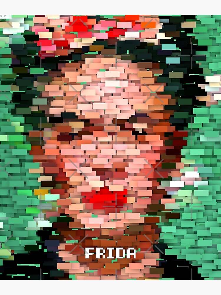 Frida Kahlo Pixel Art Optical Illusion Abstract