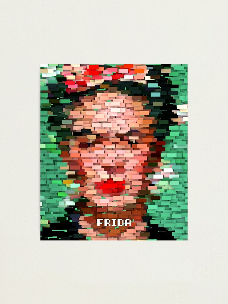 Frida Kahlo Pixel Art Optical Illusion Abstract