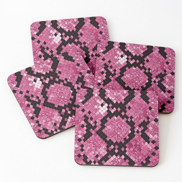 Item preview, Snake Pattern - Pink Rose Glitter Sparkly Snake Pattern designed and sold by WOW TeesAndThings.