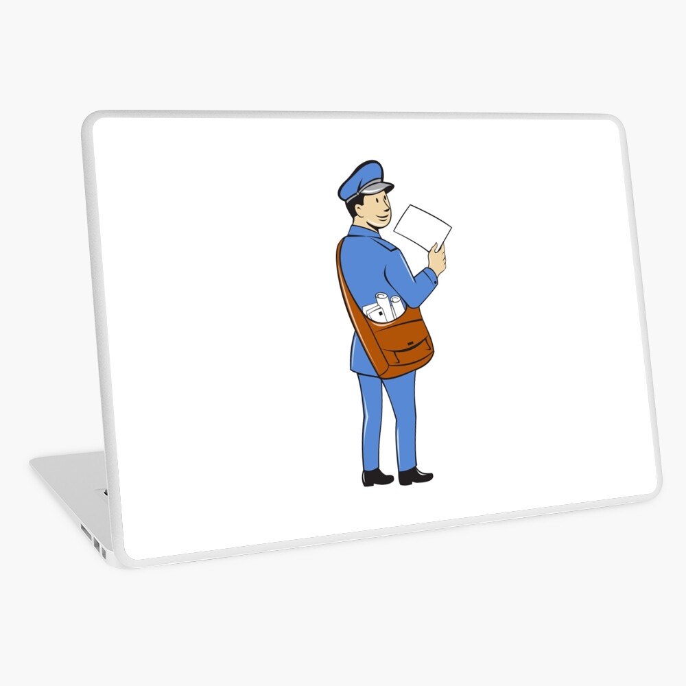 Mailman Deliver Letter Isolated Cartoon