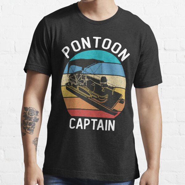 Pontón Vintage Captain Funny Pontón Barco Camiseta esencial