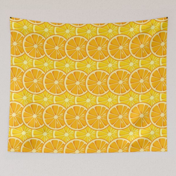 Item preview, Adorable Grapefruit Tangerine Orange Oranges Lemon Pattern Aesthetic Slices Yellow Pink circle citrus lemonade decorative lemons  juice designed and sold by Draculaura2009.
