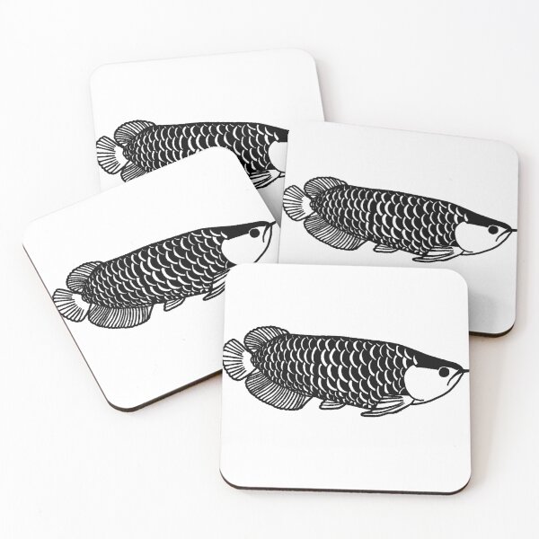 Item preview, Black Asian Arowana Silhouette designed and sold by CaptinAubs.
