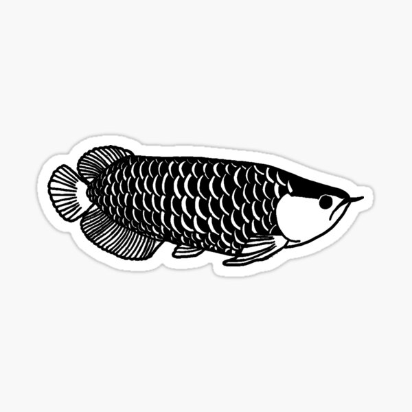 Item preview, Black Asian Arowana Silhouette designed and sold by CaptinAubs.