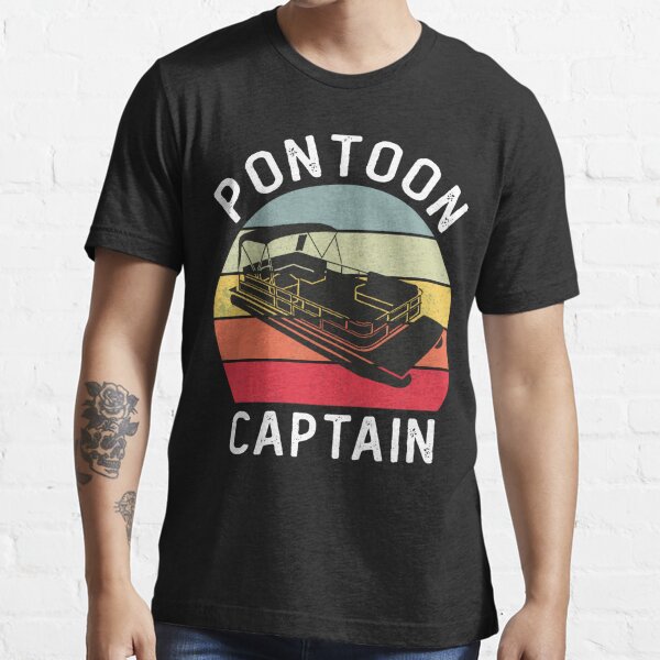 Pontón Vintage Captain Funny Pontón Barco Camiseta esencial