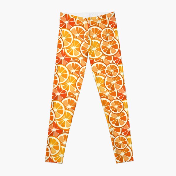 Adorable Orange Pattern Tangerine Cuties Sweeties Aesthetic, Slices circle  citrus decorative Leggings for Sale by Draculaura2009