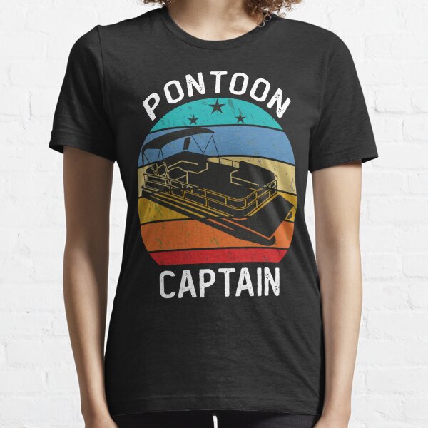 Pontón Vintage Captain Funny Pontón Barco Camiseta esencial