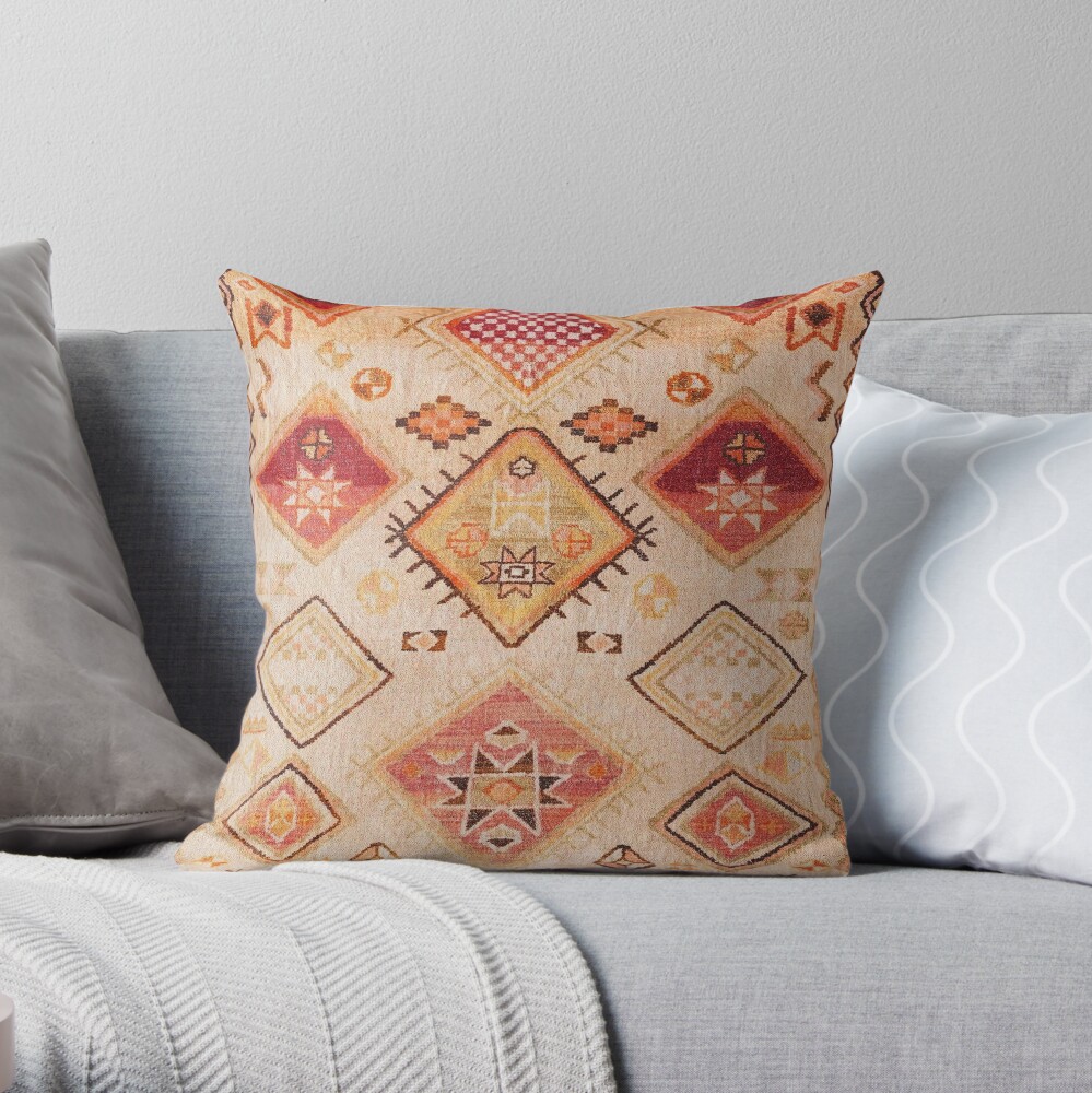 Vintage Berber Desert Traditional Moroccan Style Throw Pillow