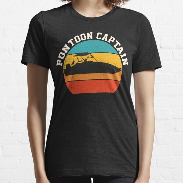 Pontón Vintage Captain Funny Pontón Barco Camiseta esencial