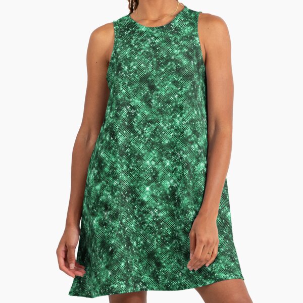 Emerald Green faux glitter sparkles (Photo of Glitter - Not Reflective) "  A-Line Dress for Sale by PLdesign | Redbubble