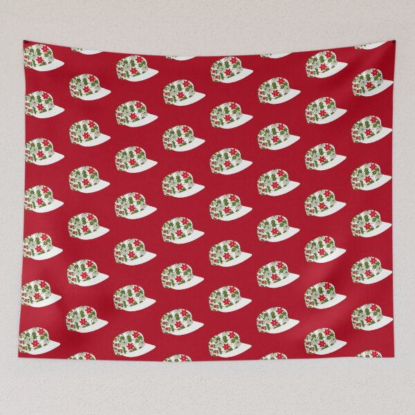Item preview, Christmas Colours Peaked Cap design, small-scale icon and pattern designed and sold by Susan Marie Williams.