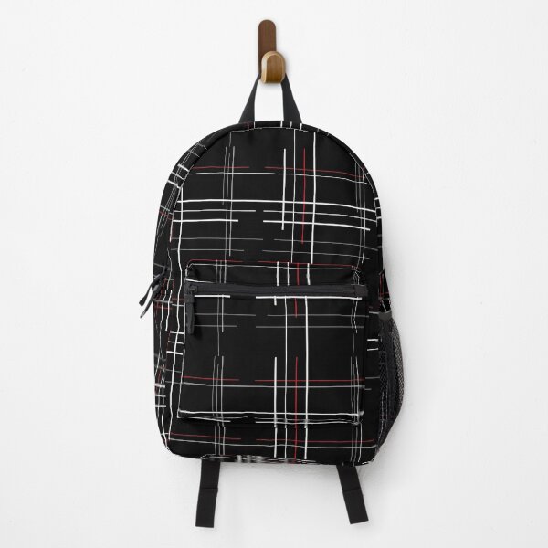 Item preview, White And Red Lines On Black Background, Modern Graphic Pattern designed and sold by D-Spot Shop.