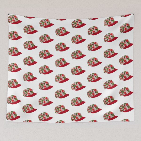Item preview, Christmas Colours Peaked Cap design, small-scale icon and pattern designed and sold by Susan Marie Williams.