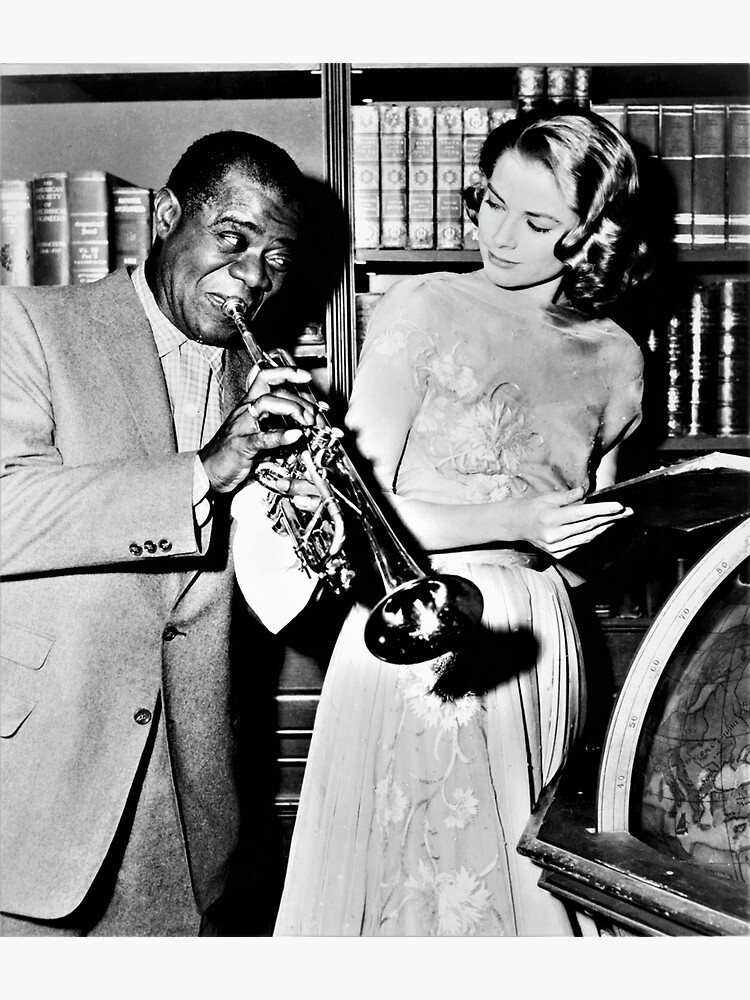 Discover Louis Armstrong and Grace Kelly in High Society Premium Matte Vertical Poster