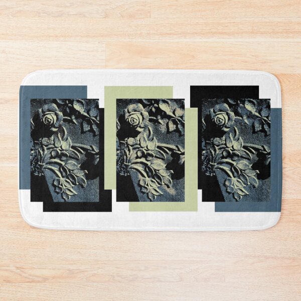 Item preview, Black, Blue, and Gray Concrete Roses Headstone Photo at Historic Maple Hill Cemetery in Huntsville Alabama designed and sold by Silver Sky by Janet.