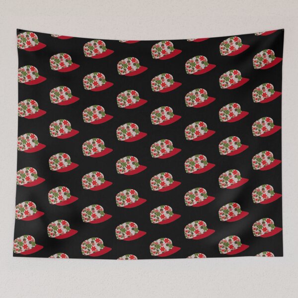 Item preview, Christmas Colours Peaked Cap design, small-scale icon and pattern designed and sold by Susan Marie Williams.