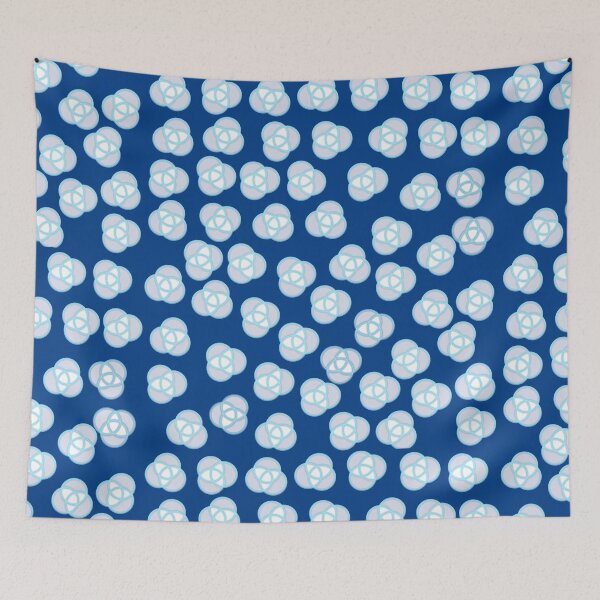 Item preview, Blue and White Circles Pattern with Blue Background  designed and sold by Achily.