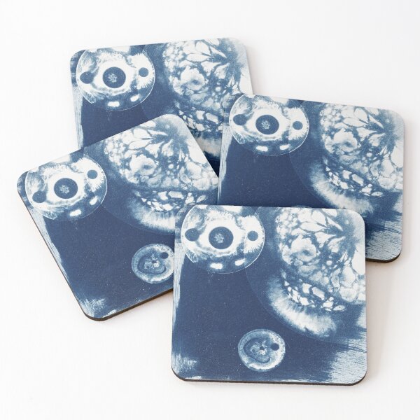 Item preview, Cyanotype Art Print Printmaking - Bacteria in Petri Dishes designed and sold by MKartss.