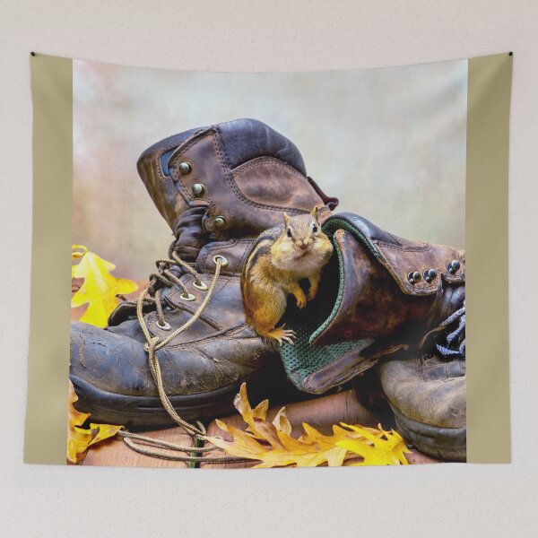 Item preview, Chipmunk with smelly work boots designed and sold by Susan Sheldon.