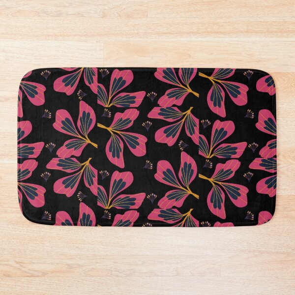 Item preview, Black and pink leaf pattern designed and sold by Lorie Data.