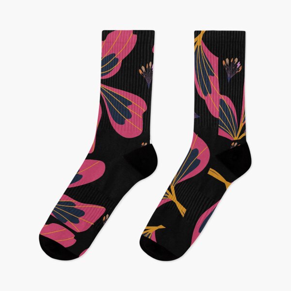 Item preview, Black and pink leaf pattern designed and sold by Lorie Data.