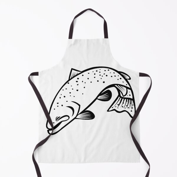 Item preview, Steelhead Columbia River Redband Trout or Coastal Rainbow Trout Jumping Cartoon Black and White designed and sold by patrimonio.