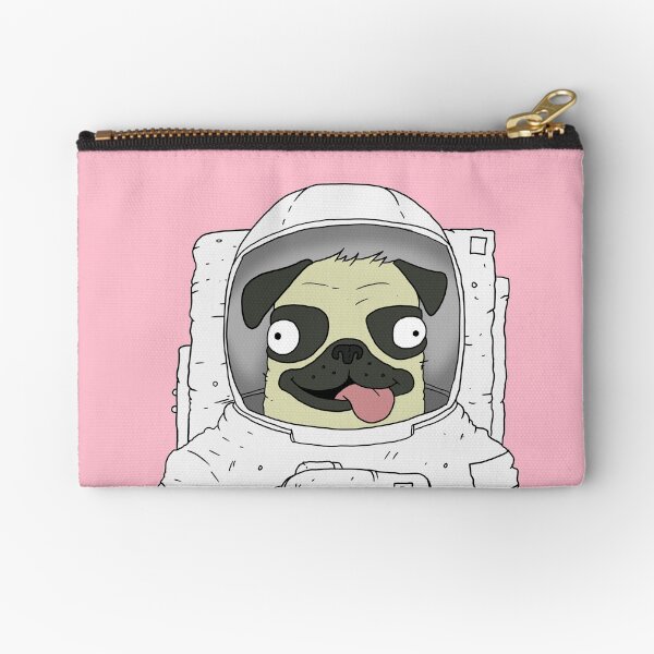 Pugstronaut on pink BG Zipper Pouch
