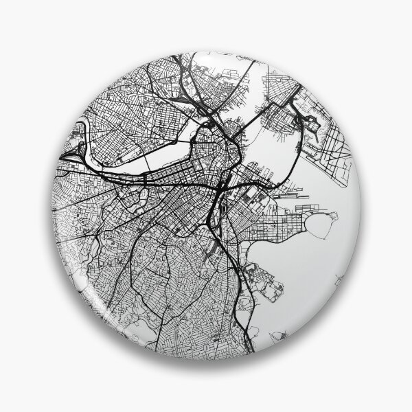 Item preview, Boston, Massachusetts Map Art (White) designed and sold by HawkstoneDesign.
