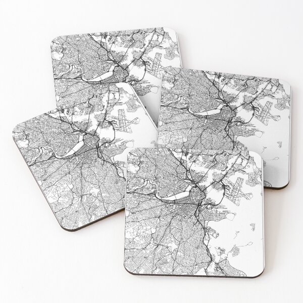 Item preview, Boston, Massachusetts Map Art (White) designed and sold by HawkstoneDesign.