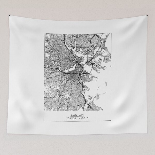 Item preview, Boston, Massachusetts Map Art (White) designed and sold by HawkstoneDesign.