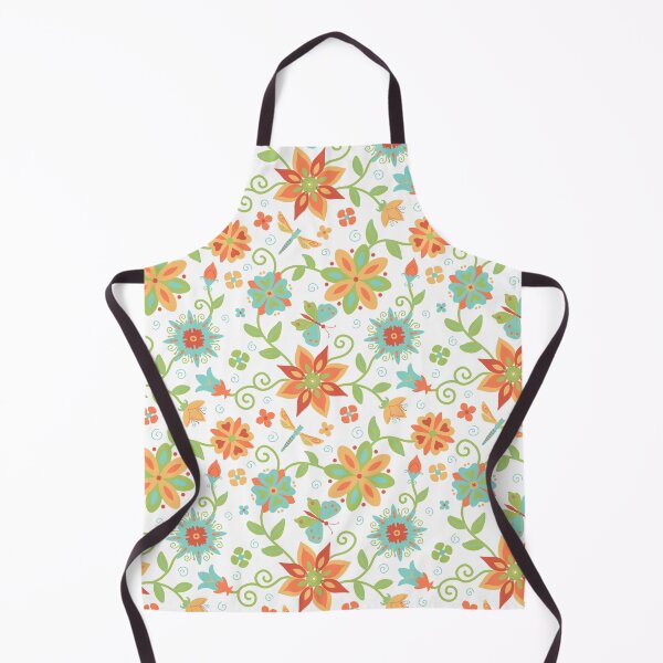 Item preview, Flowers, Butterflies, and Dragonflies on White Pattern designed and sold by Diana Garrison.