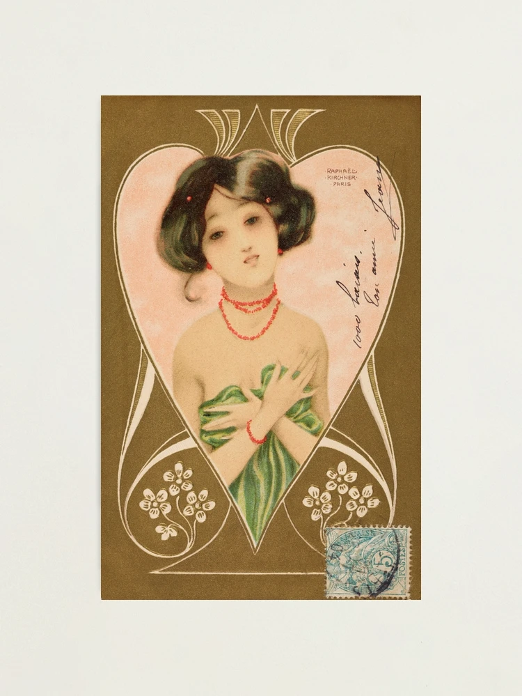 アンティークポストカード はがき 絵葉書 by Raphael Kirchner Vintage Postcard - Raphael Kirchner (1876 - 1917)