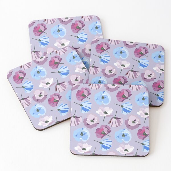 Item preview, Poppies gray, blue, pink, purple designed and sold by kobyakov.