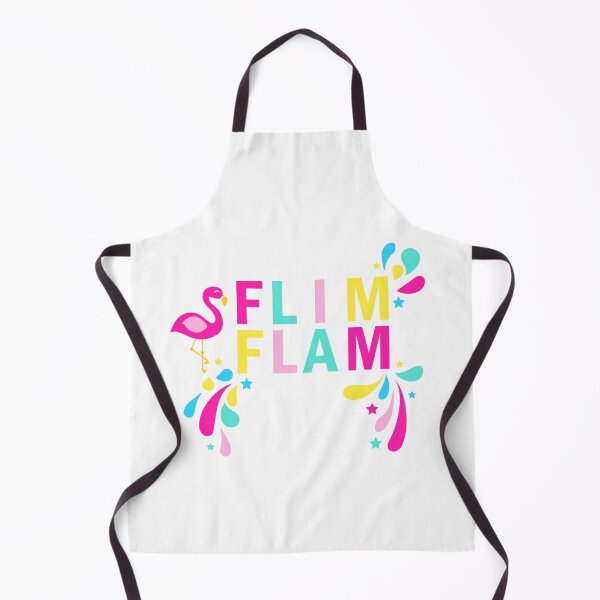 Artikelvorschau, Flim Flam Kids Flamingo Bunter Text Typografie Grafik Weiß entworfen und verkauft von Moda-Moxie.