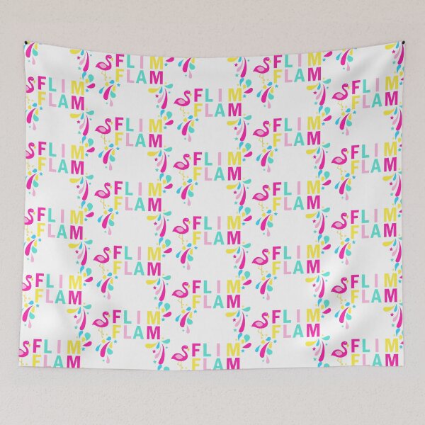 Item preview, Flim Flam Kids Flamingo Colorful Text Typography Graphic white designed and sold by Moda-Moxie.