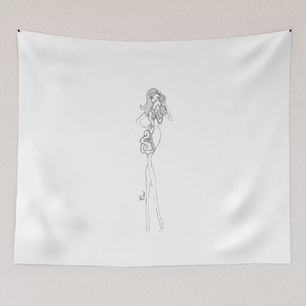 Item preview, Vietnamese Porcelain Dragon and Cloud Inspired Evening Wear Asian Fashion Illustration - Iteration #26 designed and sold by Eva Phan.
