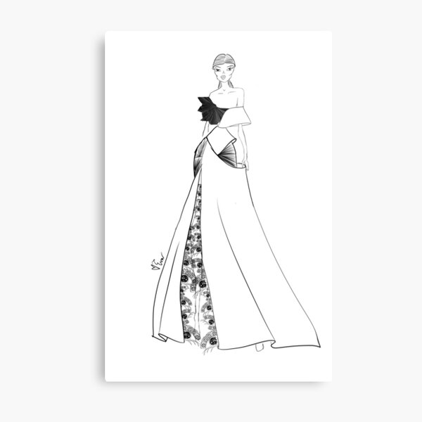 Aperçu de l'œuvre Dragon de porcelaine vietnamienne et nuage inspiré du soir portent une illustration de mode asiatique - itération # 41 créée et vendue par Eva Phan.
