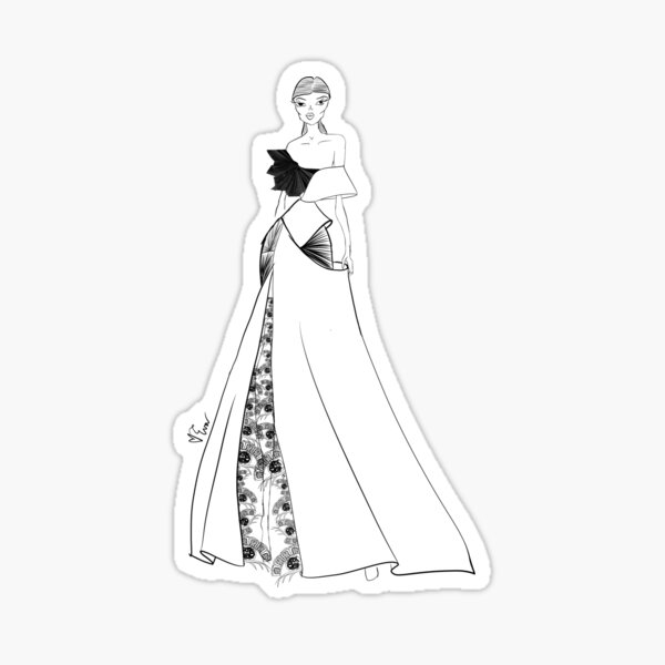Aperçu de l'œuvre Dragon de porcelaine vietnamienne et nuage inspiré du soir portent une illustration de mode asiatique - itération # 41 créée et vendue par Eva Phan.