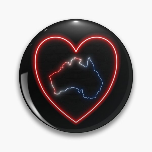 Item preview, Australia Neon Outline - Australian Flag Colors and Red Heart designed and sold by dylanxh.