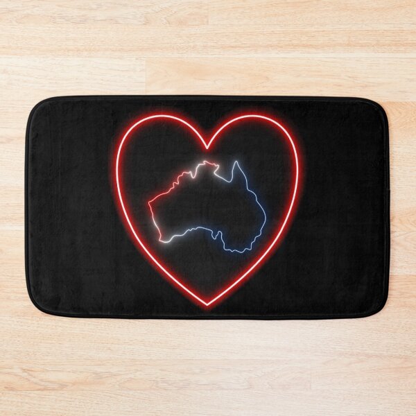 Item preview, Australia Neon Outline - Australian Flag Colors and Red Heart designed and sold by dylanxh.