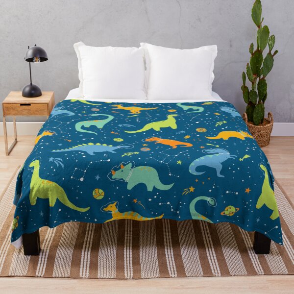 Item preview, Astronaut Dinosaurs on Blue designed and sold by latheandquill.