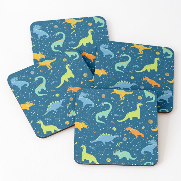 Item preview, Astronaut Dinosaurs on Blue designed and sold by latheandquill.