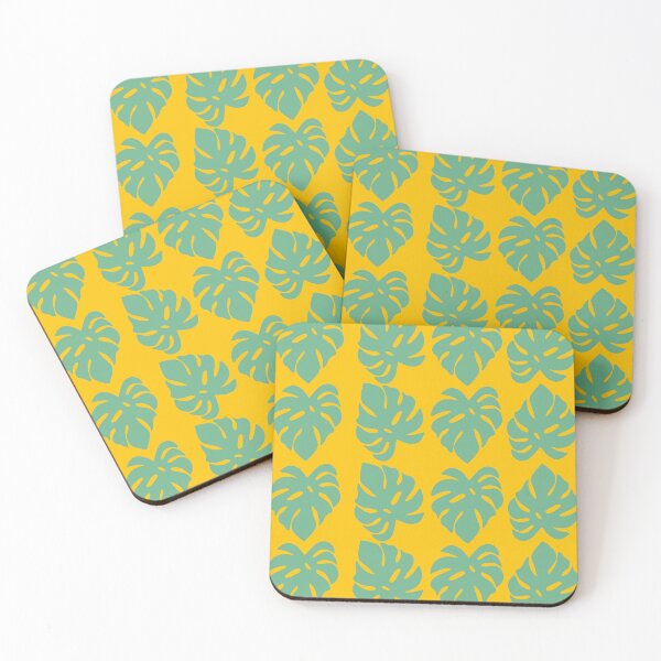 Item preview, Green & Yellow Tropical Monstera Leaf Pattern designed and sold by WildeandCo.