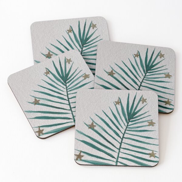 Item preview, Palm Frond Holiday Tree Gold Stars designed and sold by Kelly J. Kreger.