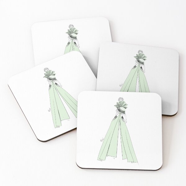 Item preview, Vietnamese Porcelain Dragon and Fan Inspired Evening Wear Asian Fashion Illustration - Iteration #56 Mint designed and sold by Eva Phan.