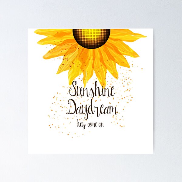 You are my sunshine lyrics sunflower cat meow poster canvas