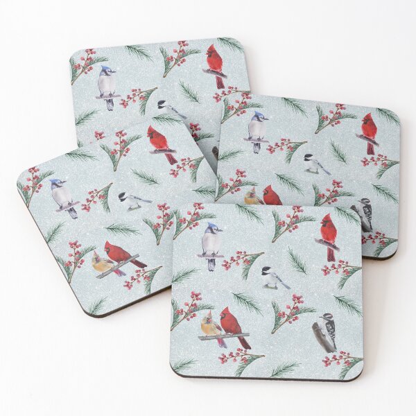 Item preview, Birds and Berries Winter Holiday pattern designed and sold by Emily Bickell.