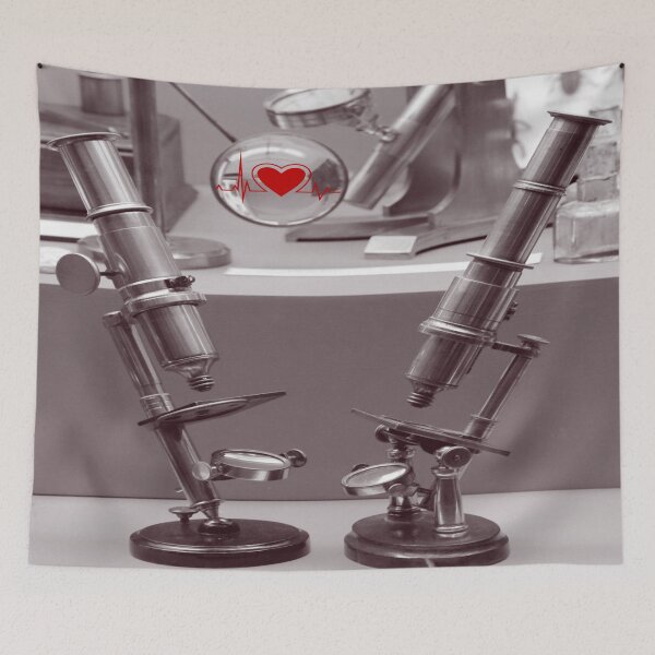 Item preview, ANTIQUE MICROSCOPES WITH HEARTBEAT SCIENCE SCIENTIST  designed and sold by Hippiesole.