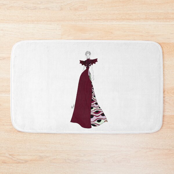 Item preview, Asian Hand Fan and Eye Inspired Ballgown Asian Fashion Illustration - Iteration #36 Burgundy designed and sold by Eva Phan.